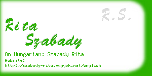 rita szabady business card